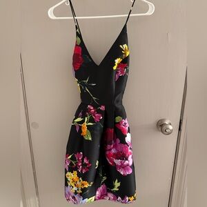 Floral Black Dress